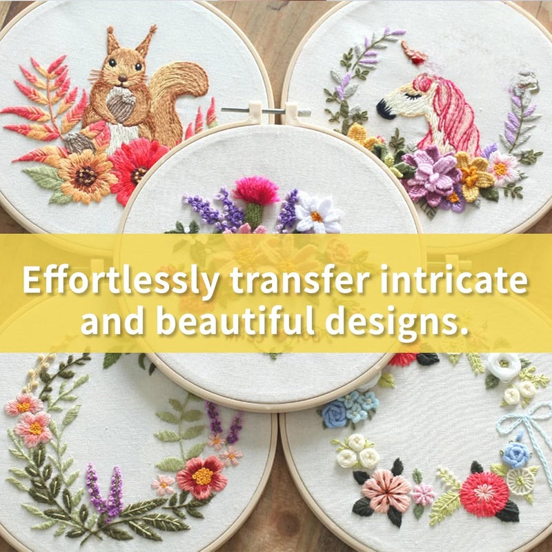 Yncotte Water Soluble Embroidery Stabilizer, 8PCS 8.5"x11" Printable Embroidery Transfer Paper Self-Adhesive Embroidery Paper for Hand Machine Embroidery - Image 5